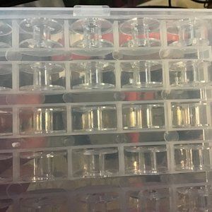 BOBBIN STORAGE WITH 25 EMPTY BOBBINS